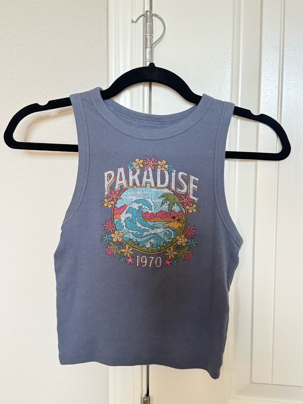 Hollister Paradise 1970 Graphic Ribbed Tank Top Size Small